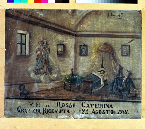 ex-voto, tableau : Demande de guérison d'une fillette, Caterina Rossi