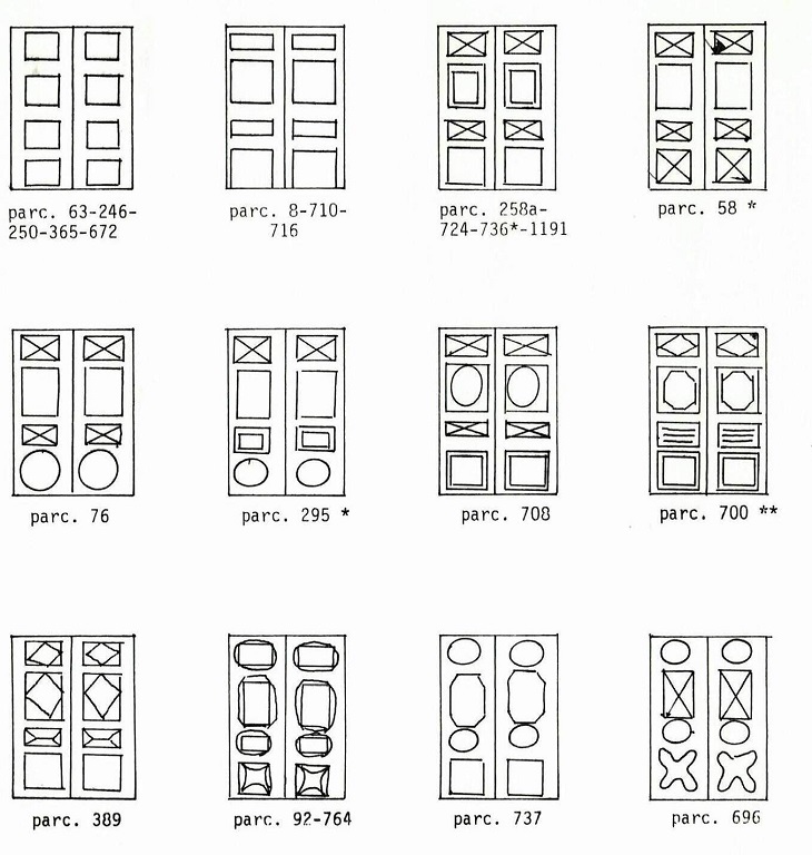 Menuiseries des portes de logis. Porte à deux vantaux (5).