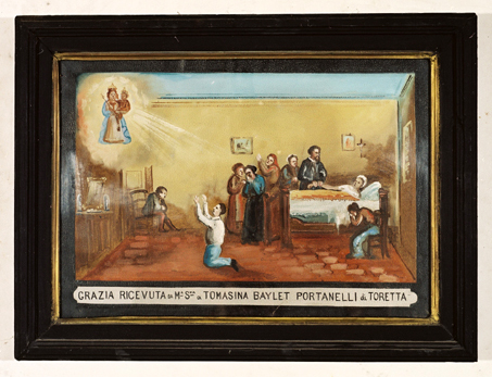 ex-voto, tableau : Demande de guérison d'une femme, Tomasina Baylet Portanelli