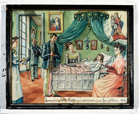 ex-voto, tableau : Demande de guérison d'une fillette, Rosine Gilloux