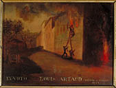 tableau, ex-voto : Incendie d'une maison