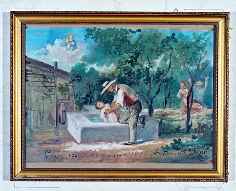 ex-voto, tableau : Fillette sauvée de la noyade, Antonietta Depo