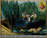 tableau, ex-voto : Accident de charrette de Charles Amic