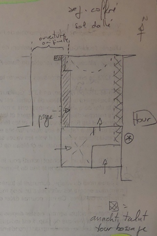 Plan schématique du bâtiment : étage de soubassement.