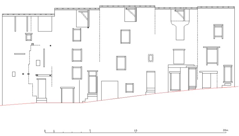 Elévations de façades sur la rue Petite-Fontaine, Guillestre.