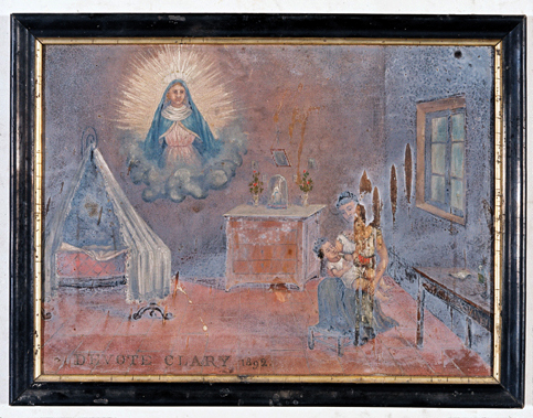 ex-voto, tableau : Femme portant un bébé sur ses genoux, Devote Clary