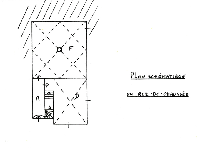 Le Casset. Ferme 1329. Plan schématique du rez-de-chaussée.