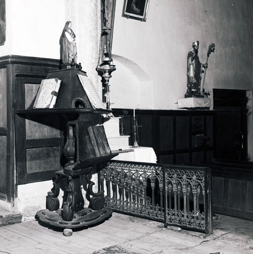 ensemble lutrin et statue (statuette) : Sainte Cécile