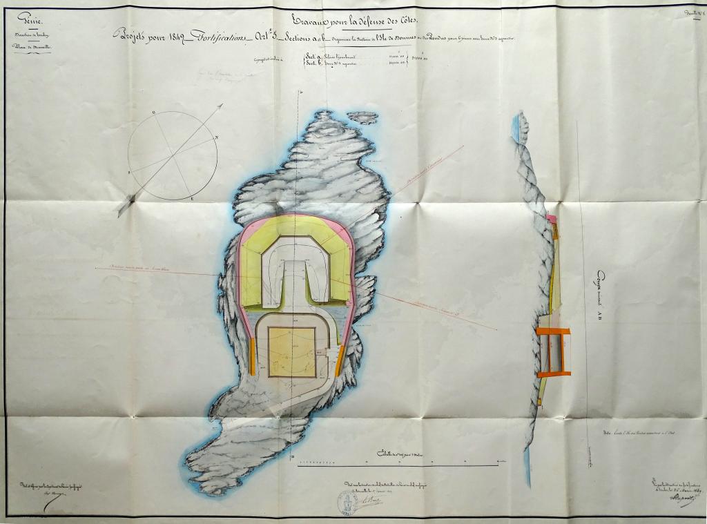[Plan du projet d'organisation de la batterie de l'île de Doume], 1849.