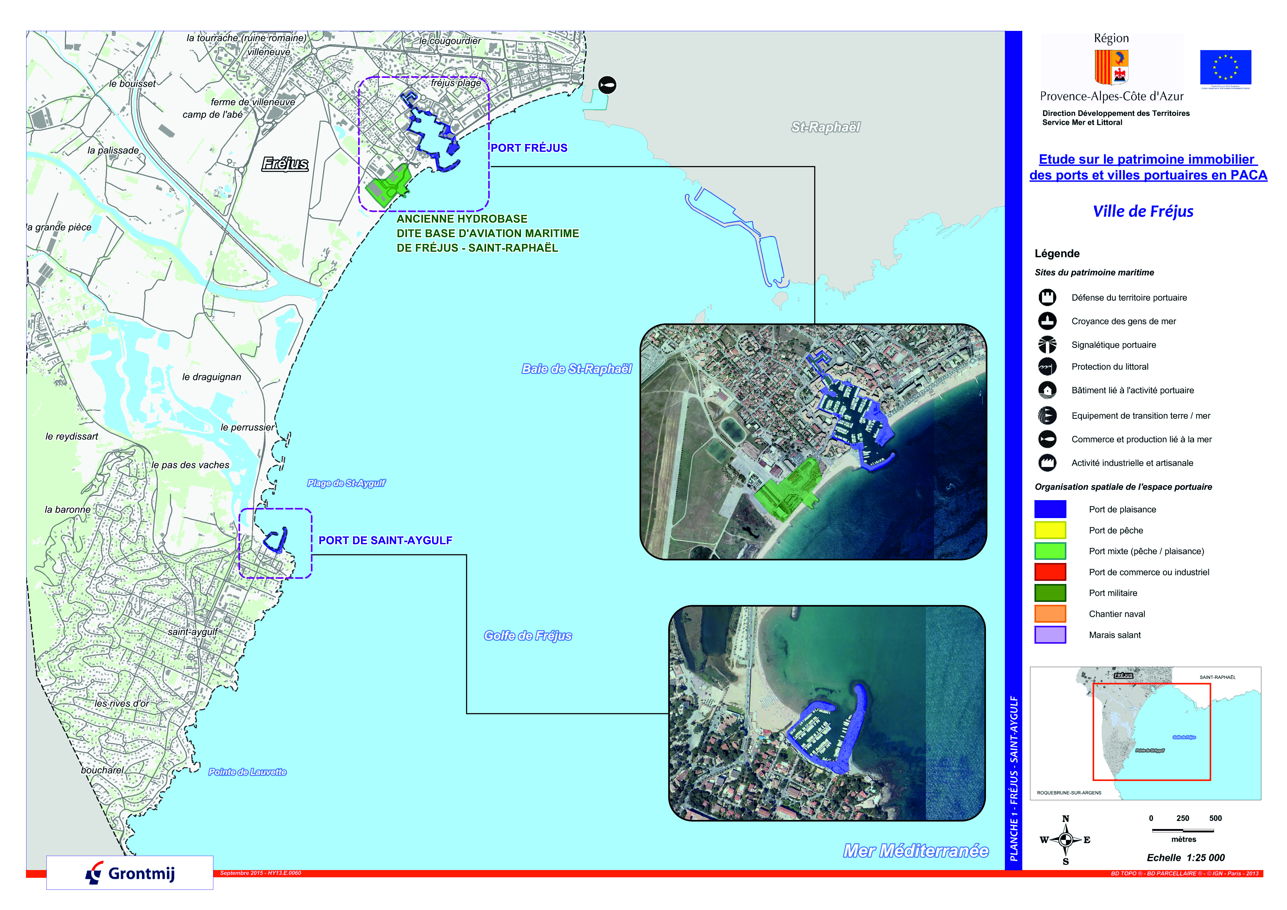 Ports et aménagements portuaires de la commune de Fréjus.