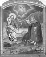 tableau : Saint Antoine abbé, saint Joseph et le Saint Esprit