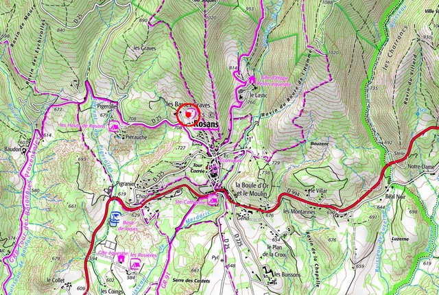 Localisation d'après la carte IGN de 2021. Echelle d'origine 1/25 000e.