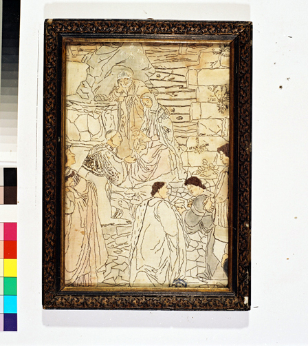 ex-voto, tableau de broderie : Adoration des Mages