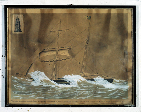 ex-voto, tableau : Bateau dans la tempête, La Marianetta