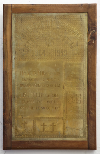 Plaque commémorative de la guerre de 1914-1918