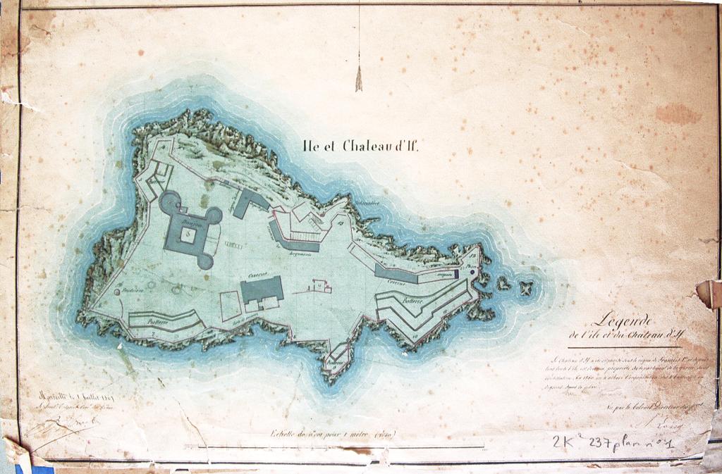 [Plan terrier militaire de l'île et du château d'If], 1867.