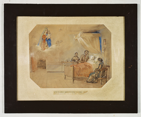 ex-voto, tableau : Demande de guérison d'une femme, Madelena Baveu