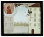 ex-voto, tableau : Chute d'une femme tombant d'un balcon