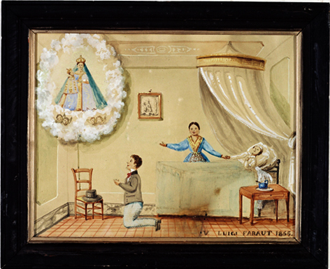 ex-voto, tableau : Demande de guérison d'un enfant, Luigi Faraut