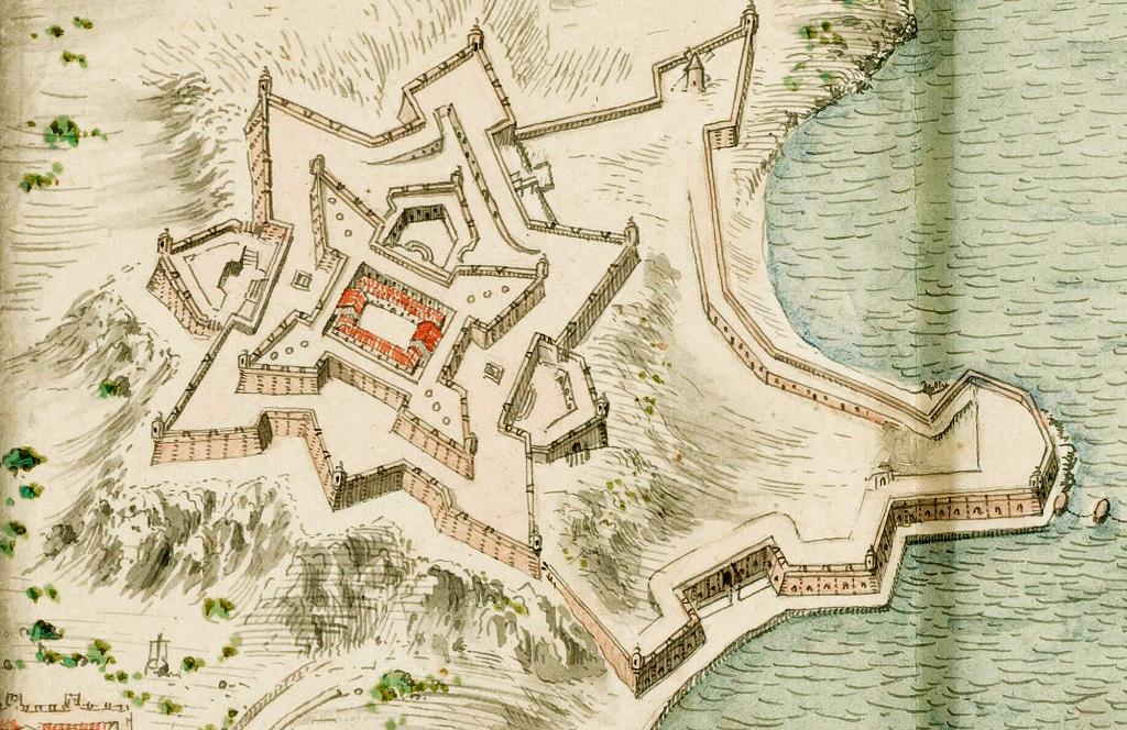 Plan relevé de la citadelle de Marseille et du fort Saint Jean, 1676. Détail.