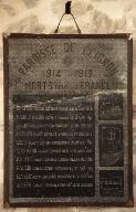 Plaque commémorative de la guerre de 1914-1918