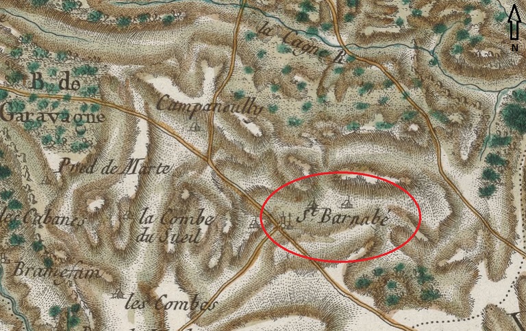	 Carte de France dite carte de Cassini [n° 168, feuille 147, 1780 : Saint-Barnabé].