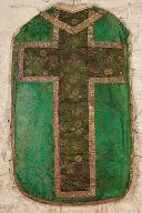 Chasuble, étole, manipule, bourse de corporal, voile de calice (ornement vert n°1)