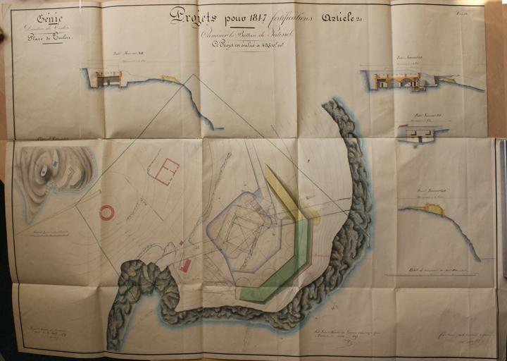 Projets pour 1847, [...] Terminer la batterie de Portissol [plan et coupe], 1847.