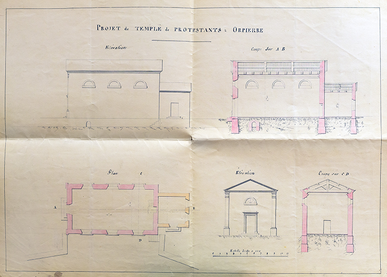 Projet de temple protestant à Orpierre.