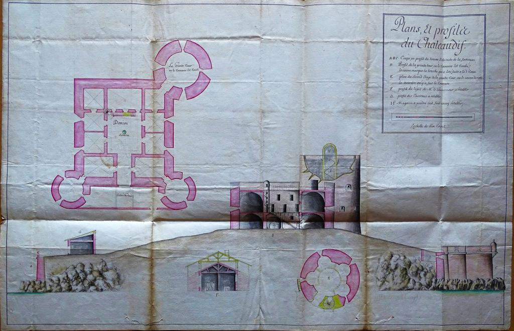 Plans et profils du château d'If, 1686.