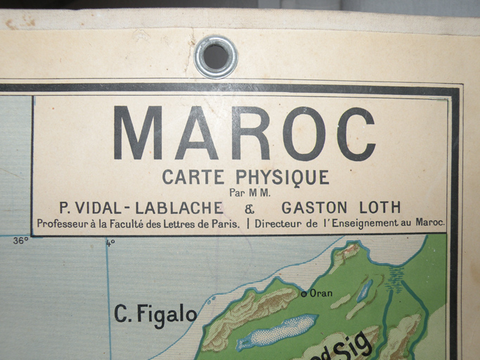 carte murale : Maroc Carte Physique, Maroc Carte Politique