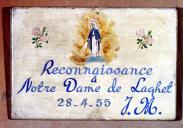 ex-voto, tableau : Reconnaissance et Vierge