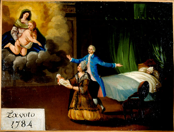 tableau, ex-voto : Demande de guérison d'un enfant (N° 5)