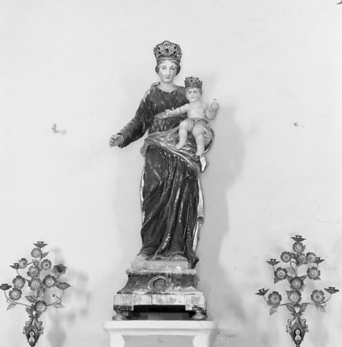 ensemble d'une statue et de 2 couronnes de statue : Vierge à l'Enfant dite Notre-Dame-de-Neige