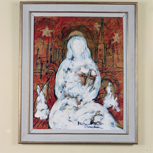 tableau : La Vierge à l'Enfant et deux anges