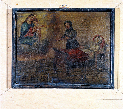 ex-voto, tableau : Demande de guérison d'une femme (N° 7)