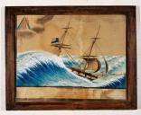 ex-voto, tableau : Accident sur un bateau sur la mer agitée, chute d'un marin sur le pont du brigantin La Giuseppina