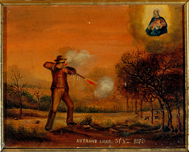 tableau, ex-voto : Accident de chasse de Louis Autrand