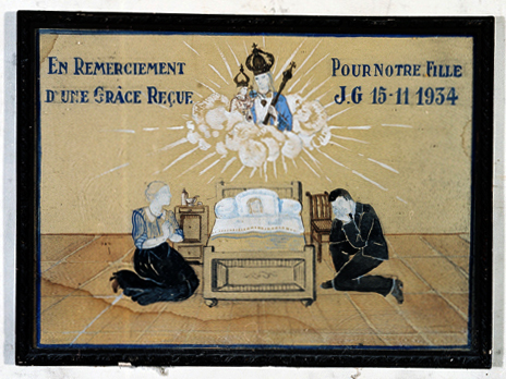 ex-voto, tableau : Demande de guérison d'une fillette, J.G.