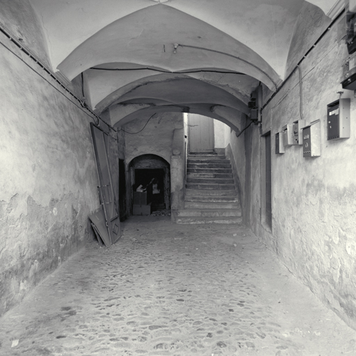 Le vestibule. Vue prise vers l'escalier C.