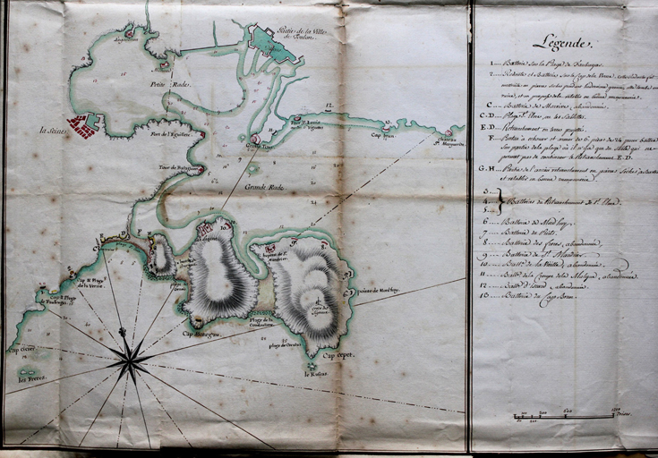 Carte des rades de Toulon, 1759.