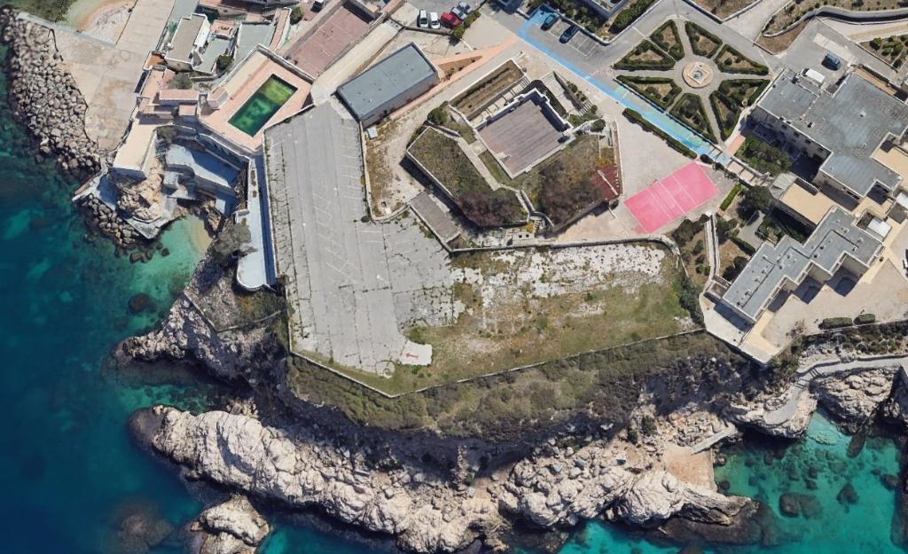 Batterie d'Endoume, vue aérienne actuelle 
