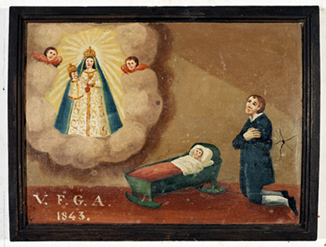 ex-voto, tableau : Demande de guérison d'un bébé (N° 6)