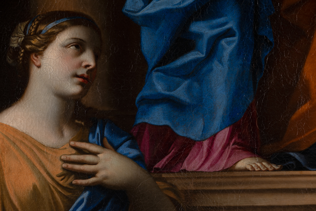 tableau : L'Education de la Vierge, avec sainte Marguerite et saint Blaise de Sébaste