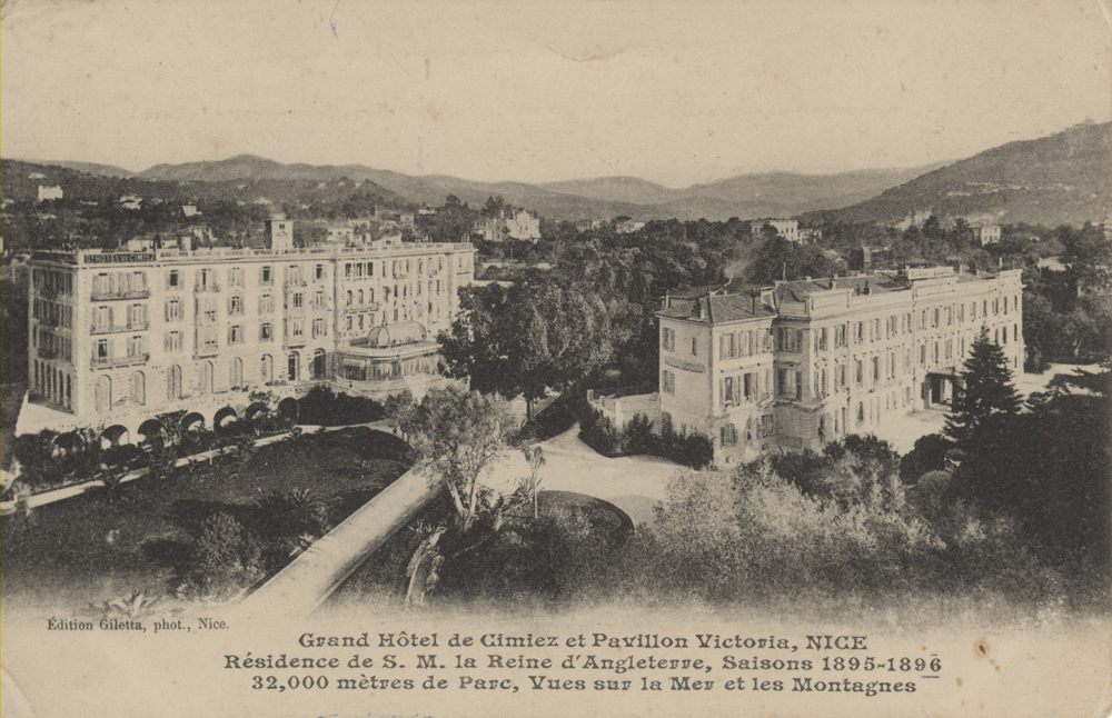 jardin d'agrément de l'Hôtel de voyageurs dit Grand Hôtel de Cimiez, actuellement hôpital de Cimiez, Centre Hospitalier Universitaire