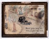 ex-voto, tableau : Motocycliste renversé par une voiture automobile, J. Garbarino