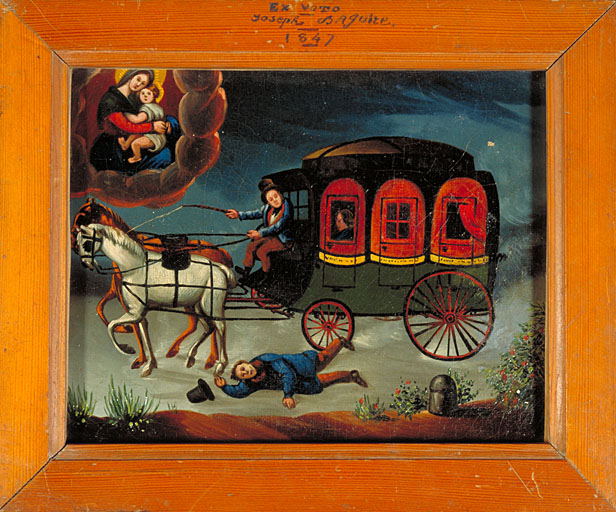 tableau, ex-voto : Accident de diligence de Joseph Baguire