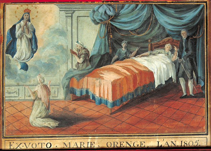 tableau, ex-voto : Demande de guérison de Marie Orenge