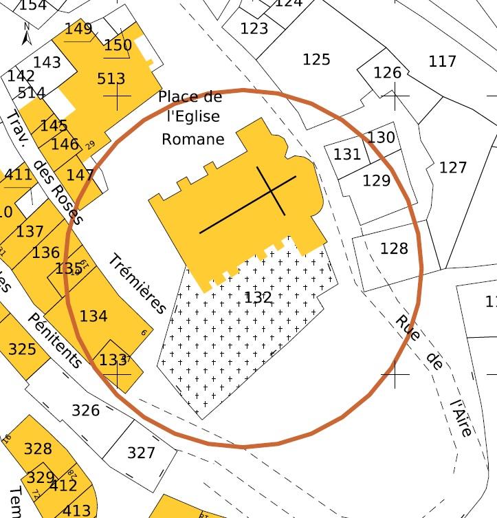 Plan de masse et de situation d'après le cadastre de 2017 (section AS, parcelle 132).