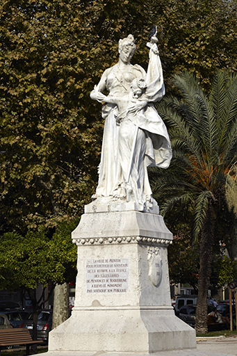 Monument commémoratif du rattachement de Menton à la France, par Denys Pierre Puech, 1896.